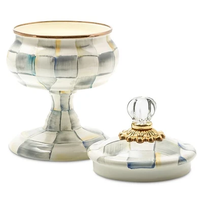 Sterling Check Enamel Curiosity Pot
