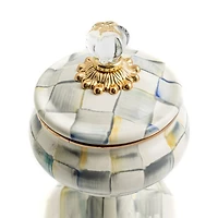 Sterling Check Enamel Curiosity Pot