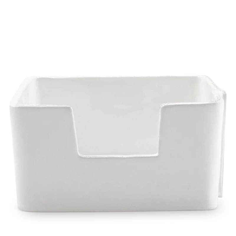 Vietri Melamine Lastra White Cocktail Napkin Holder