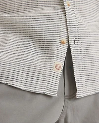 Selvage Striped Long Sleeve Button Front Shirt