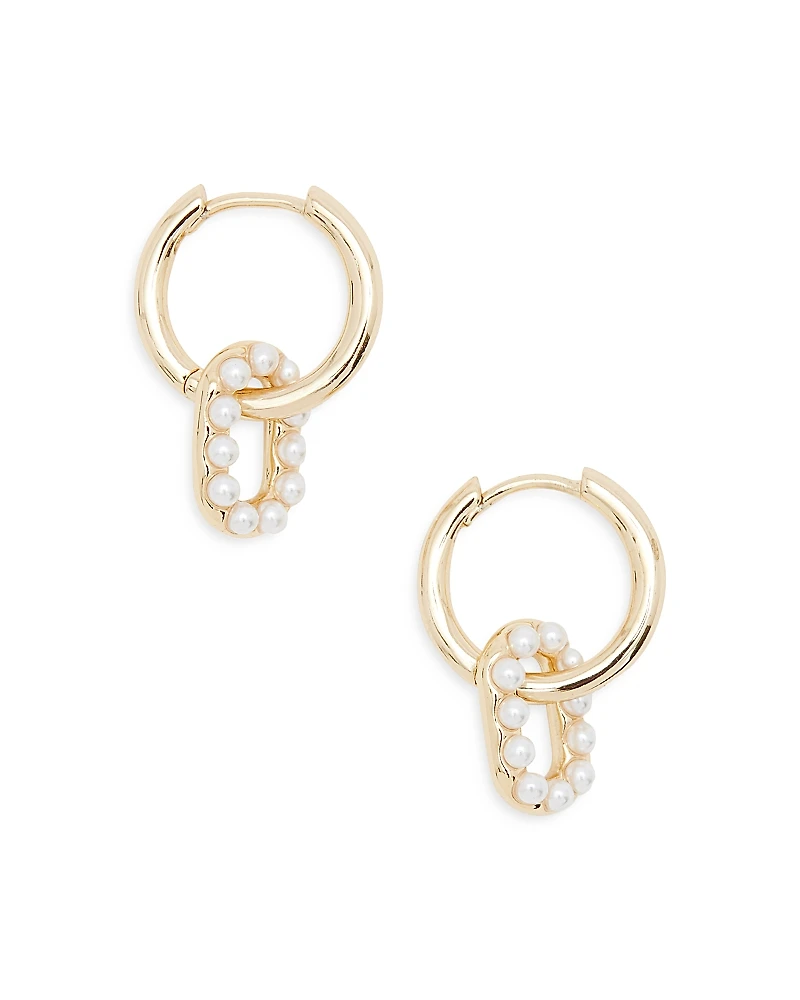 Allsaints Imitation Pearl Huggie Earrings