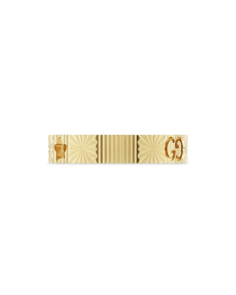 18K Gold Icon Star & Double G Band Ring