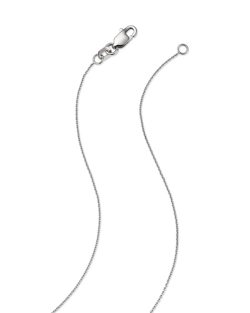 Diamond Flower Station Necklace in 14K White Gold