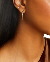 Diamond Chain Drop Earrings in 14K Yellow Gold, 0.25 tcw