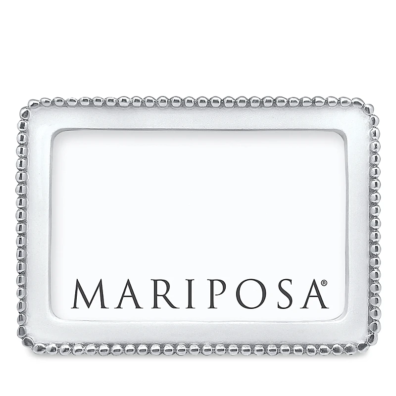 Mariposa Beaded White 4x6 Picture Frame