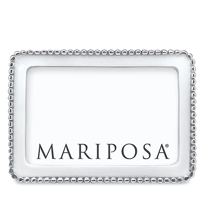 Mariposa Beaded White 4x6 Picture Frame
