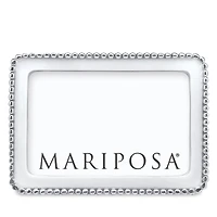 Mariposa Beaded White 4x6 Picture Frame