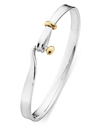Georg Jensen 18K Yellow Gold & Sterling Silver Torun Bangle Bracelet