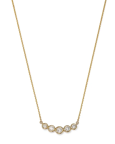 Bloomingdale's Fine Collection Diamond Bezel Curved Bar Necklace