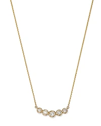 Bloomingdale's Fine Collection Diamond Bezel Curved Bar Necklace