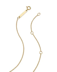 14K Yellow Gold Floating Diamonds Diamond Bezel Choker Necklace, 14-16"