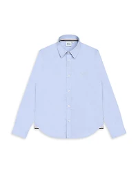 Boss Kidswear Boys' Cotton Oxford Embroidered Logo Regular Fit Dress Shirt - Big Kid