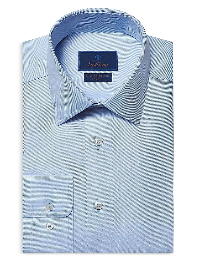 David Donahue Trim Fit Twill Non Iron Dress Shirt