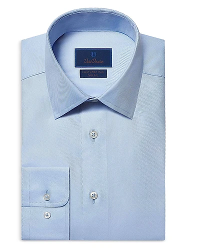 David Donahue Trim Fit Twill Non Iron Dress Shirt