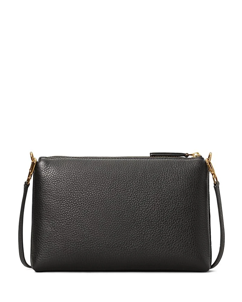 Small Kira Pebbled Leather Top-Zip Crossbody