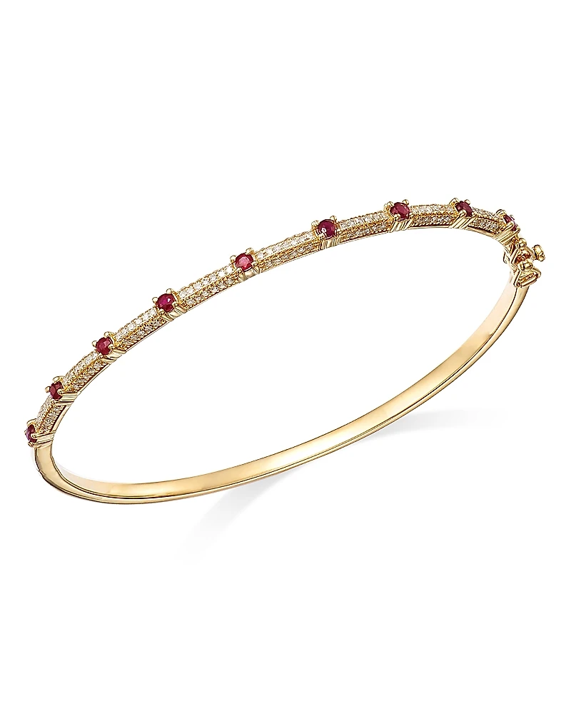 Bloomingdale's Fine Collection Ruby & Diamond Bangle Bracelet
