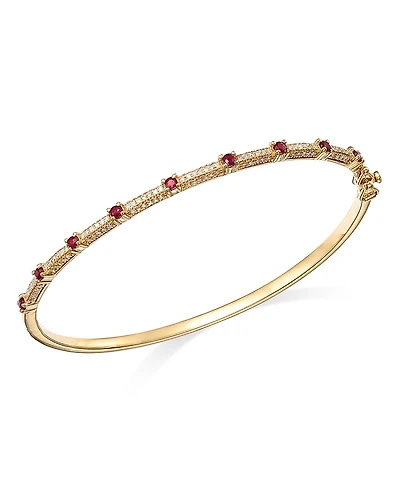 Bloomingdale's Fine Collection Ruby & Diamond Bangle Bracelet