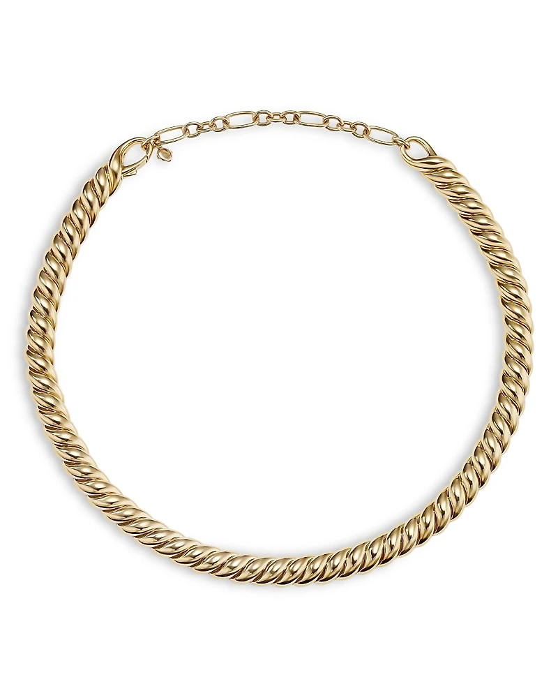 David Yurman 18K Yellow Gold Sculpted Cable Collar Necklace, 14.5-16