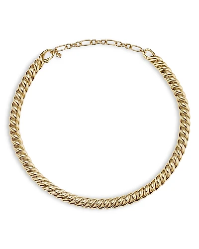 David Yurman 18K Yellow Gold Sculpted Cable Collar Necklace, 14.5-16