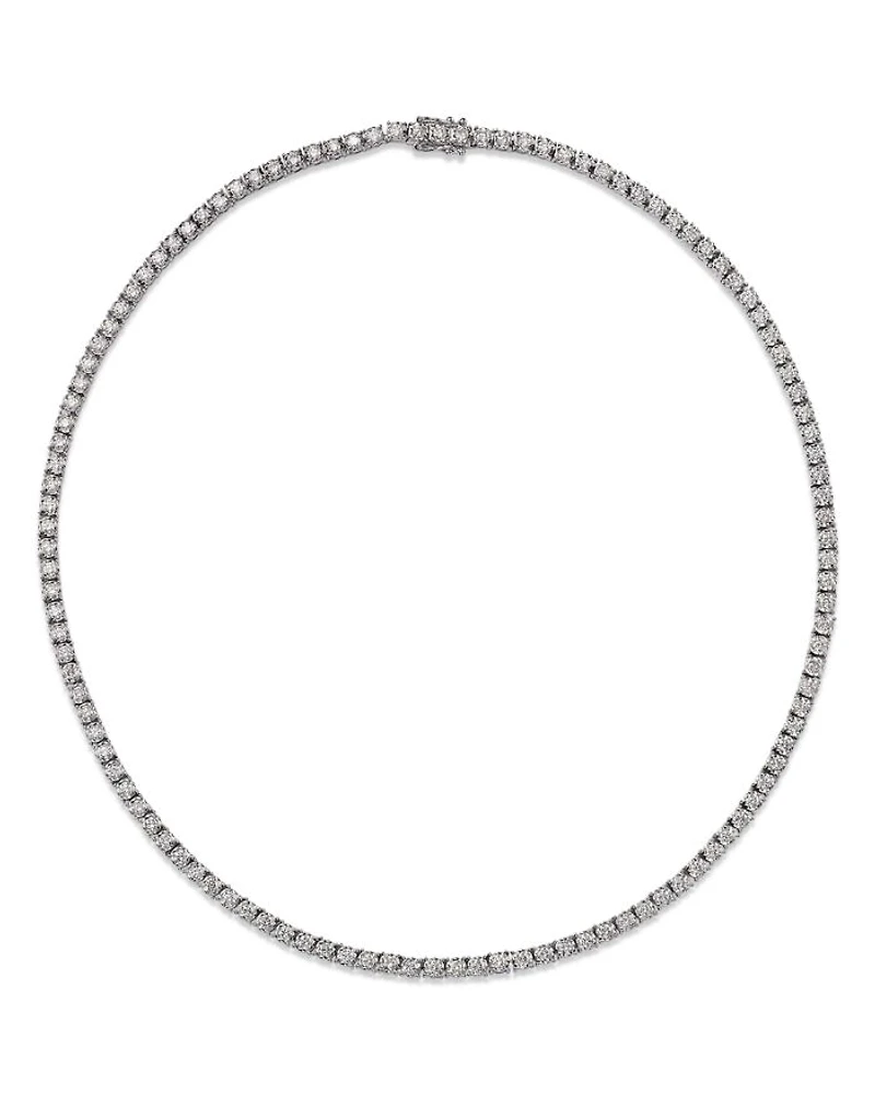 Diamond Classic Tennis Necklaces 14K White Gold, 3.0-7.0 tcw