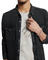 Arvon Cotton Textured Knit Button Down Western Shirt