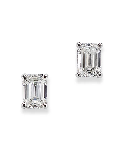 Bloomingdale's Fine Collection Diamond Emerald-Cut Stud Earrings
