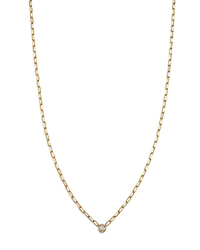 Bloomingdale's Fine Collection Diamond Solitaire Paperclip Necklace