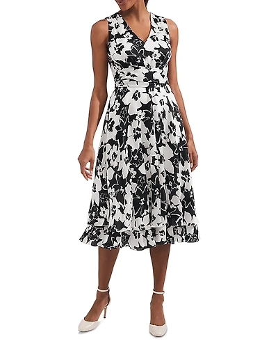 Hobbs London Viola Floral Belted Midi Dress