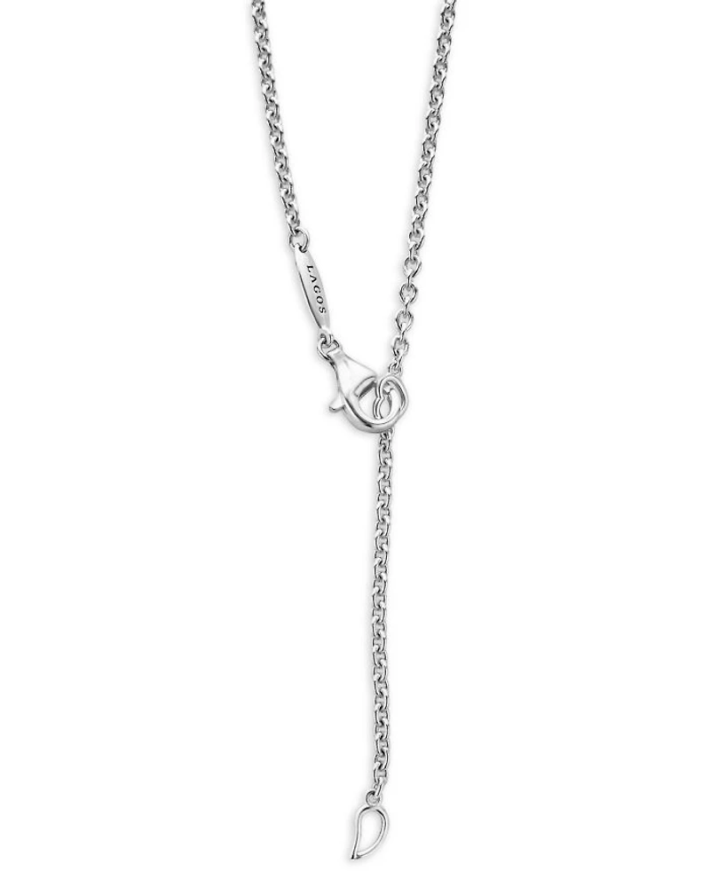 18K Yellow Gold & Sterling Silver Diamond Cluster Bead Frame Pendant Necklace, 16-18"