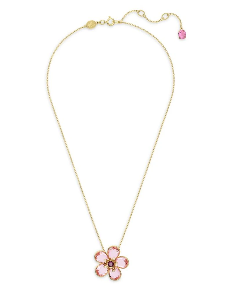Idyllia Flower Crystal Pendant Necklace, 15-17"