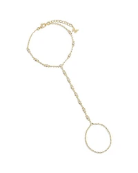 Station Hand Chain Bracelet in 14K Gold Plated Sterling Silver