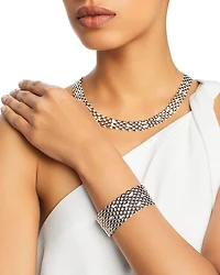 14K Yellow Gold & 14K White Gold Diamond Panther Collar Necklace, 18"