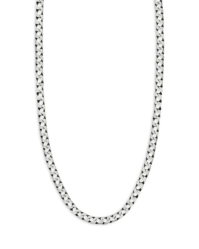 Milanesi And Co Sterling Silver Square Curb Chain Necklace, 22