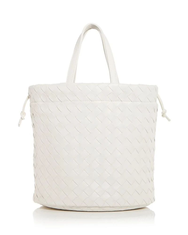 Small Castello Intreccio Leather Bucket Bag