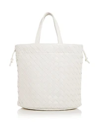 Small Castello Intreccio Leather Bucket Bag
