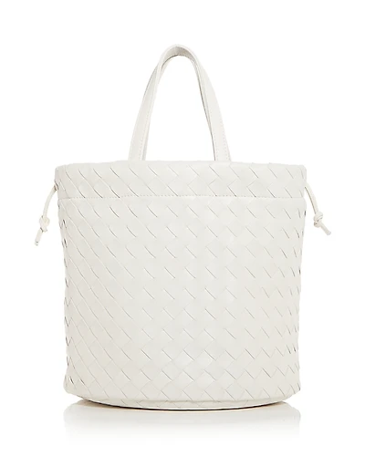 Bottega Veneta Small Castello Intreccio Leather Bucket Bag