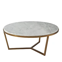 Theodore Alexander Fisher Round Marble Cocktail Table