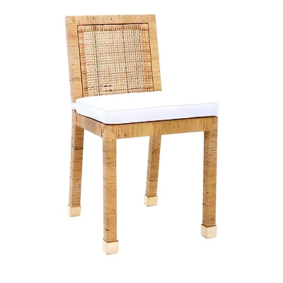 Tov Furniture Amara Rattan Performance Fabric Dining Chair