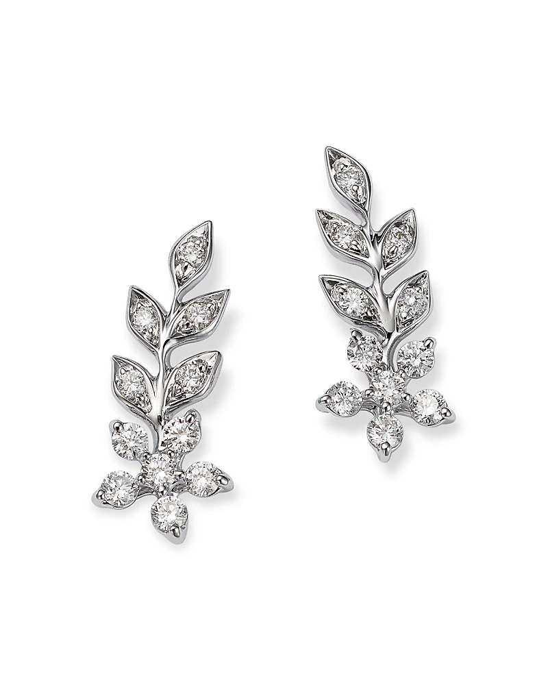 Bloomingdale's Fine Collection Diamond Leaf & Flower Ear Climbers