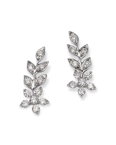 Bloomingdale's Fine Collection Diamond Leaf & Flower Ear Climbers
