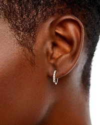 Diamond Small Hoop Earrings 14K Gold, 0.34 tcw