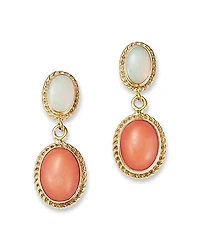 Bloomingdale's Fine Collection Opal & Coral Double Drop Earrings