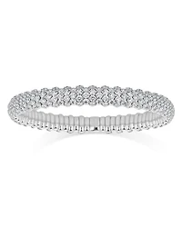 18K White Gold Diamond Domed Stretch Bracelet