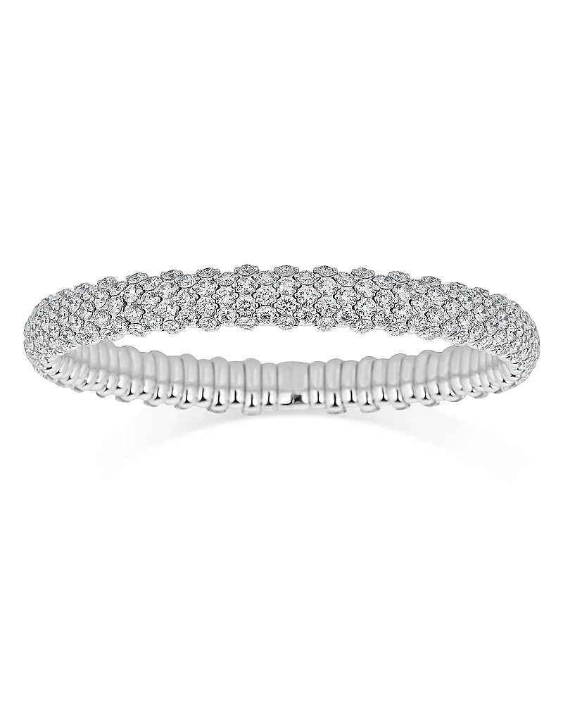 Zydo 18K White Gold Diamond Domed Stretch Bracelet