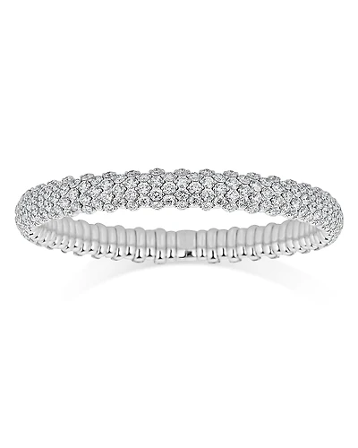 Zydo 18K White Gold Diamond Domed Stretch Bracelet