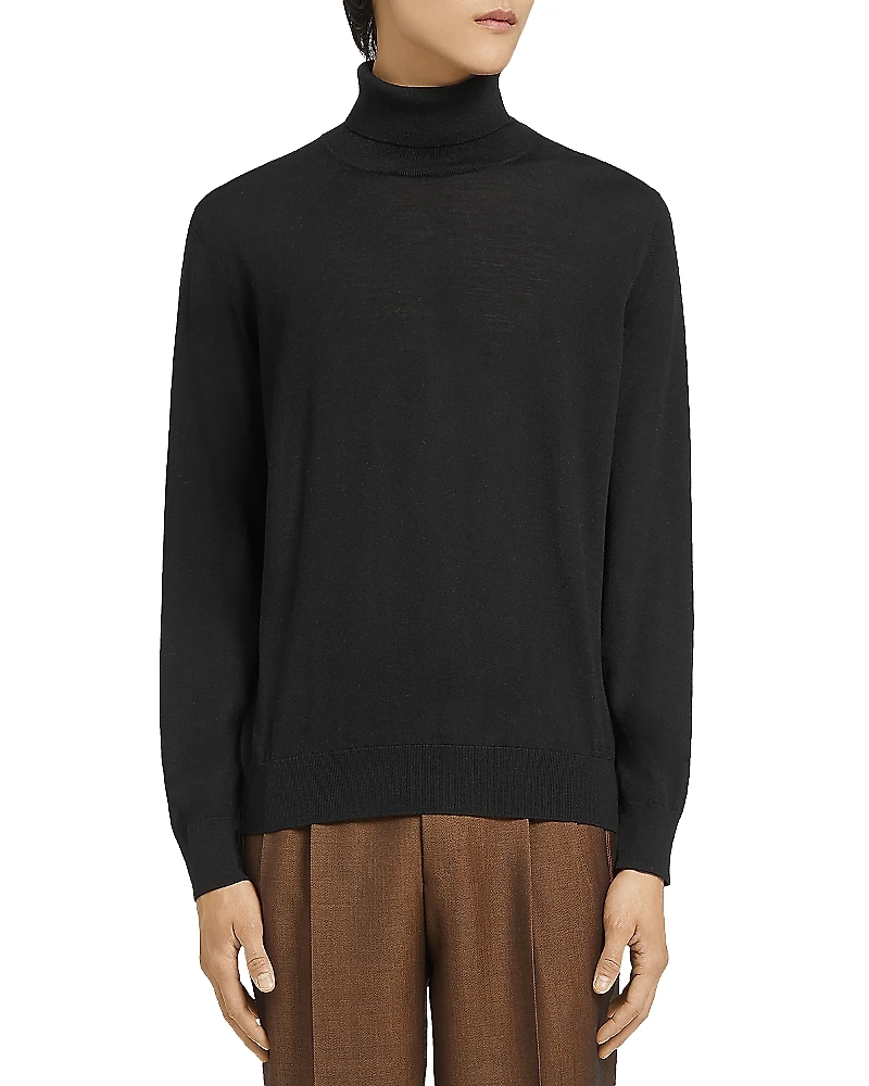 Zegna Vicuna Cashseta Light Turtleneck Sweater