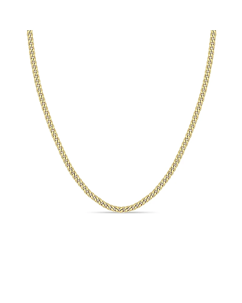Zoe Chicco 14K Yellow Gold Simple Gold Curb Link Chain Necklace, 16