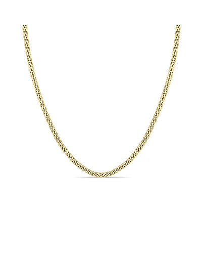 Zoe Chicco 14K Yellow Gold Simple Gold Curb Link Chain Necklace, 16