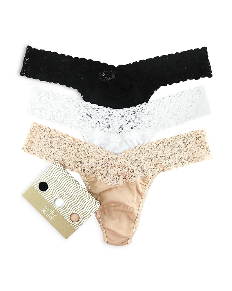 Hanky Panky SupimaCotton Low-Rise Thongs, Set of 3