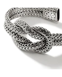 Sterling Silver Classic Chain Love Knot Woven Link Bracelet